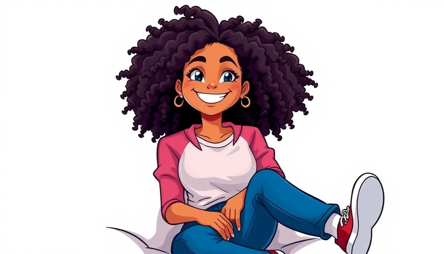 Cheerful cartoon woman sitting, representing International Cryobanks.