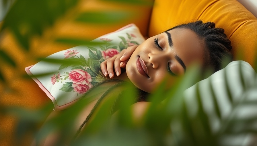 Peaceful woman resting on mustard couch, highlighting benefits of sleep.