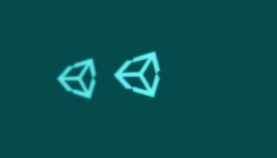 Unity 3D logo with motion blur effect on dark teal background