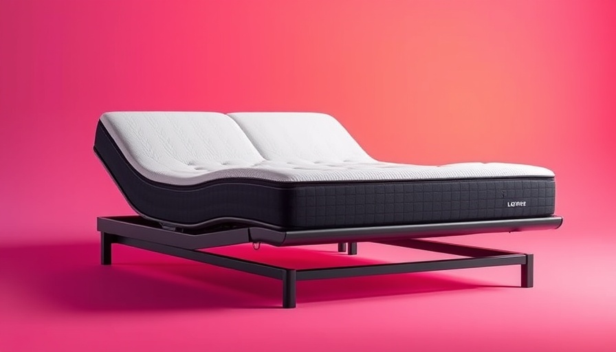 Adjustable Mattress vs. Adjustable Frame on colorful gradient background