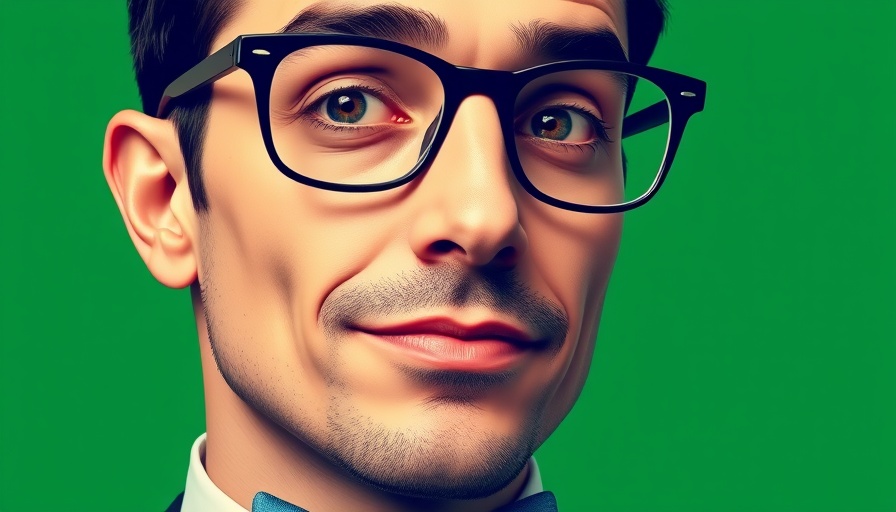 Stylized portrait of a man in pop art style with green background.
