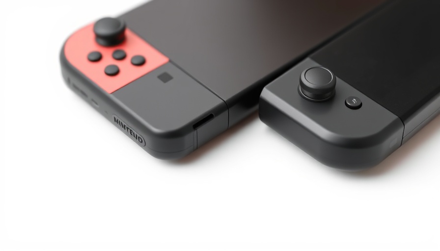 Sleek Nintendo Switch 2 with controllers on a white background.