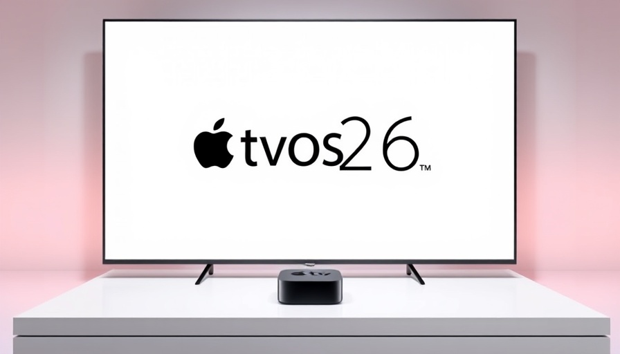 tvOS 26 features displayed on a TV with Apple TV and remote.