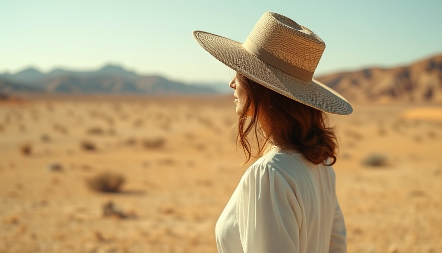 Woman walking in desert landscape for mental health benefits.
