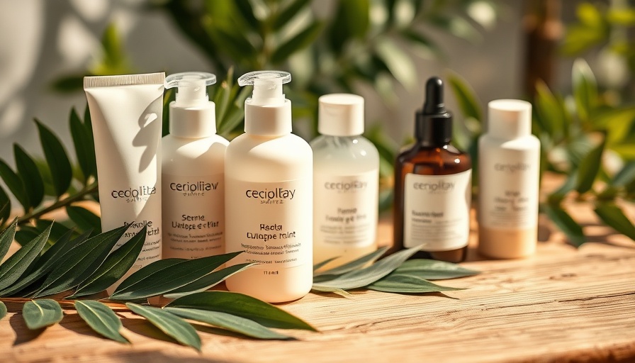 Eco-friendly beauty product layout highlighting sustainability