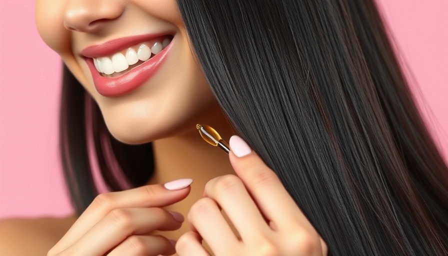 Applying hair serum benefits with niacinamide, close-up.