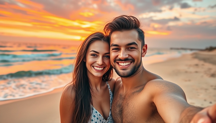 Couple on beach during sunset exploring phases of love bombing