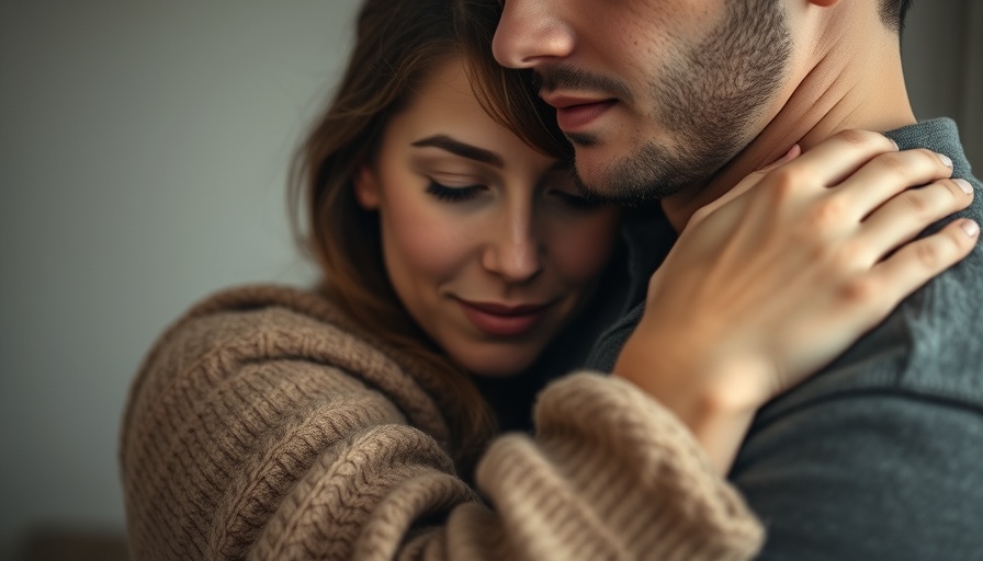 Man and woman embracing, highlighting emotional connection.