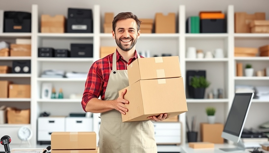 Man organizing boxes in office, showcasing strategies to increase website revenue.