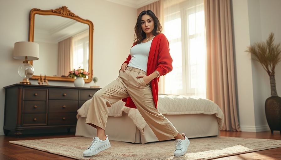 Fashionable woman in bedroom wearing best white sneakers for women