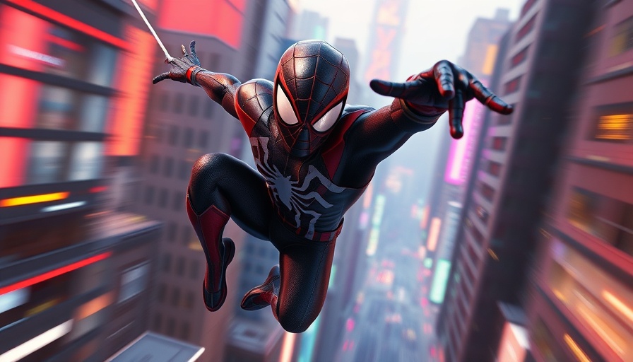 Dynamic animated superhero action in a futuristic cityscape.