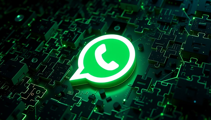 WhatsApp icon floating over a glowing digital maze, symbolizing privacy concerns.