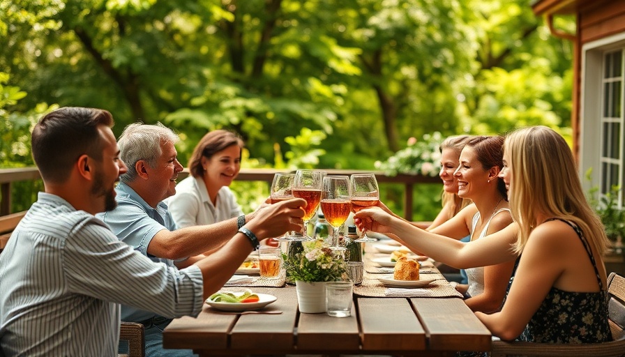 Friends enjoying BBQ side dishes for summer outdoors.