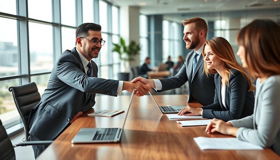 Business meeting handshake showcasing stronger B2B relationships