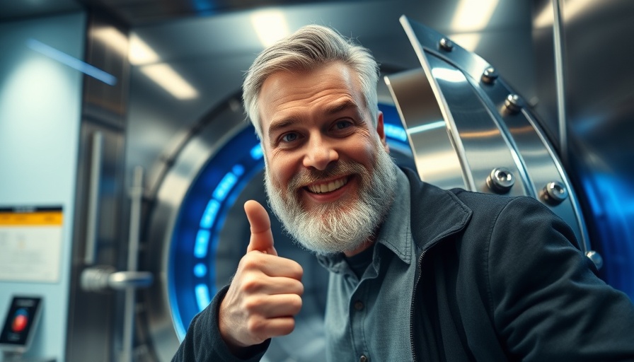 Building a cash vault for entrepreneurs: Man inside vault with blue lighting.