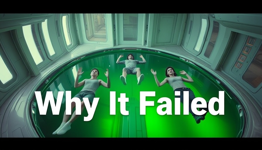 Futuristic scene from 'Starship Troopers' showing three people in a tank with text 'Why It Failed.'