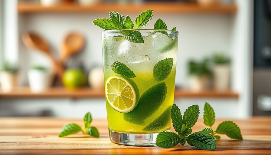 Refreshing mojito recipe with lime and mint in a glass.