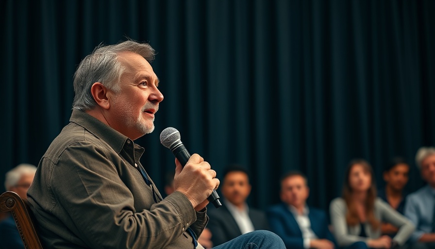 AI transforming consulting and law: Man speaking into microphone.