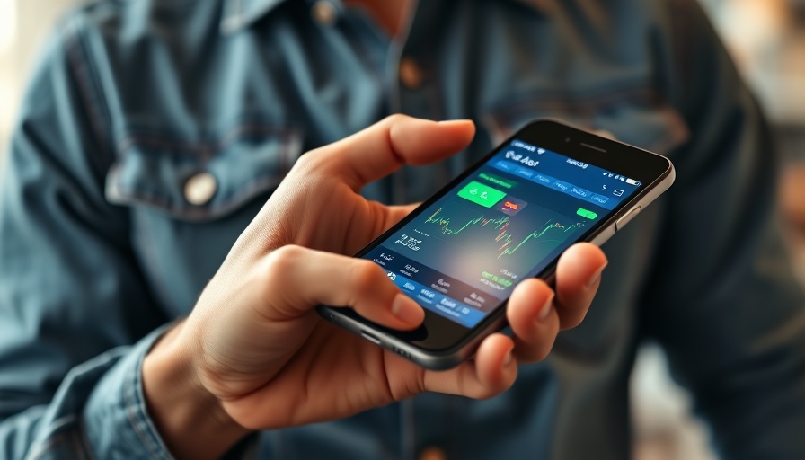 Smartphone displaying AI-Powered Stock Picker app in hand, clear screen.