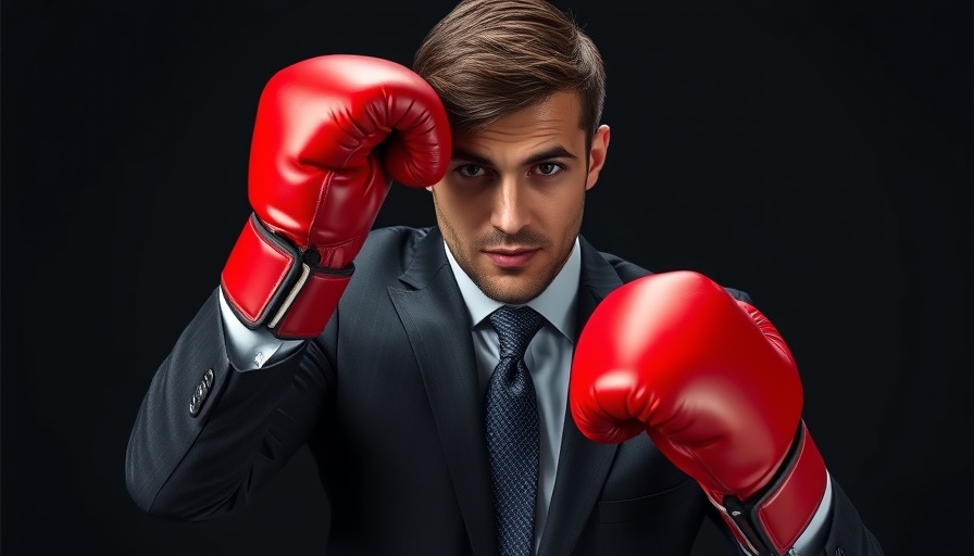 AI job predictions symbolized by businessperson with boxing gloves