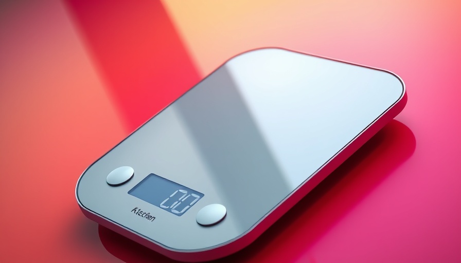 Modern digital kitchen scale on vibrant gradient background showcasing the best kitchen scales.