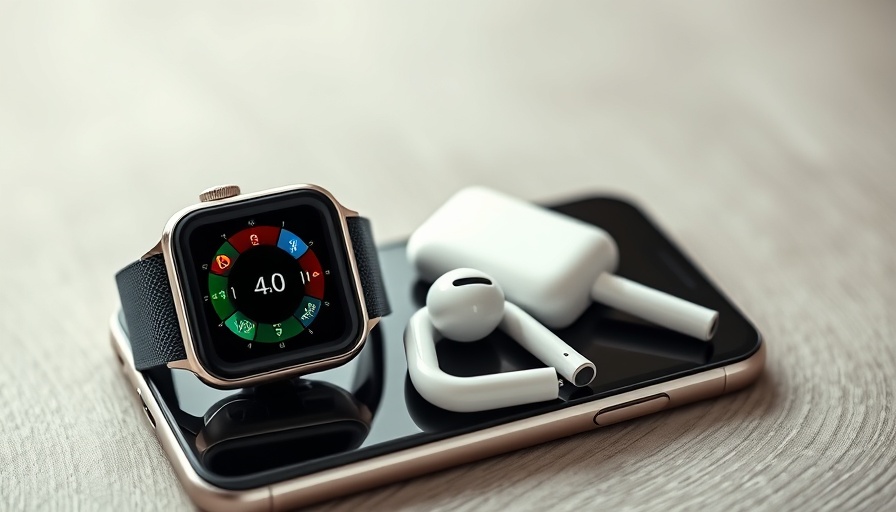 Apple Watch with fitness data and AirPod Pro on smartphone
