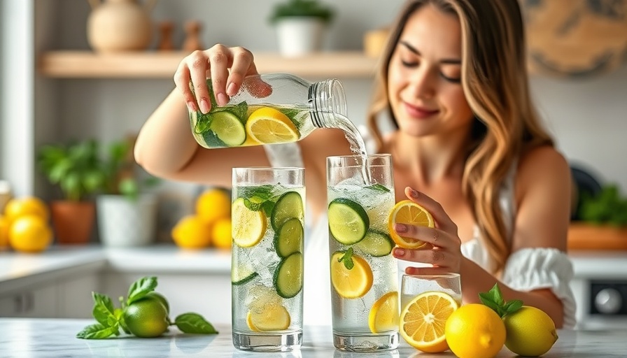 Refreshing cucumber lemon water being poured as part of hydration rituals for summer.
