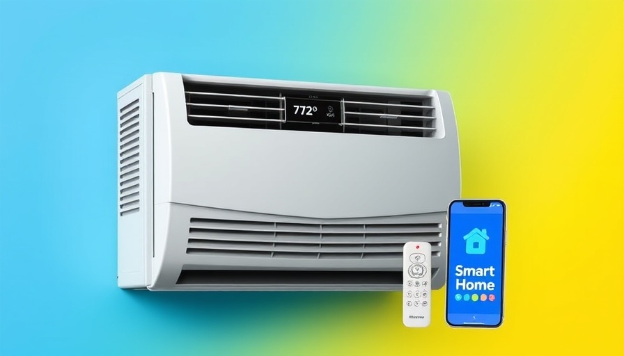 Sleek smart window air conditioner with remote and smartphone integration, 2025.