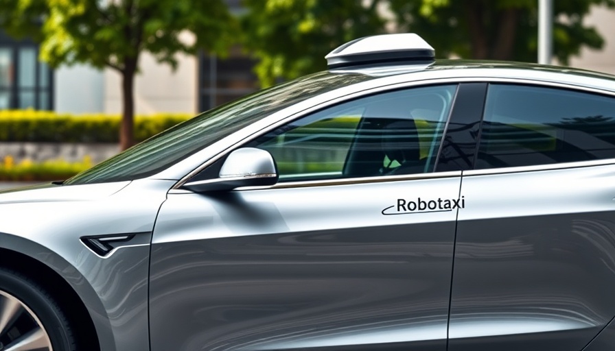 Tesla Robotaxi Service Arizona vehicle with Robotaxi logo