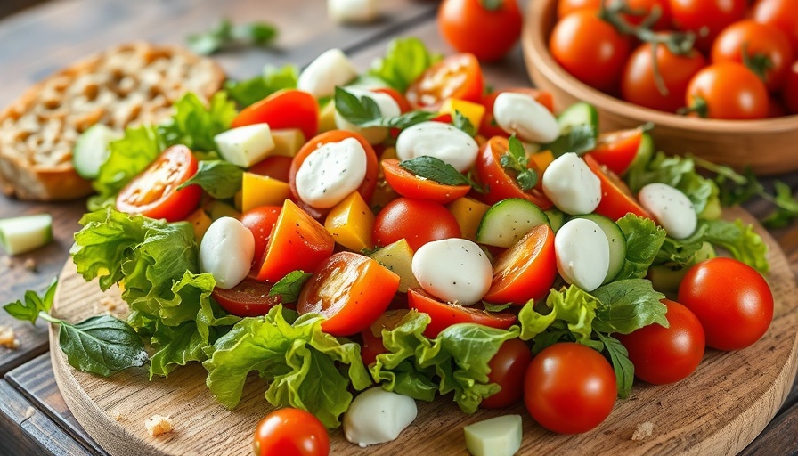 Colorful fresh salad as best summer side dish.