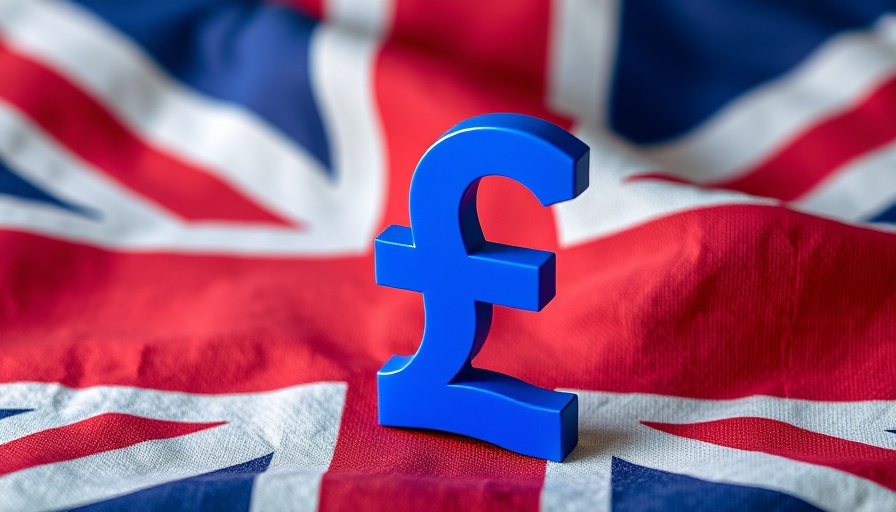 Blue pound symbol on Union Jack, support diverse underrepresented investors UK