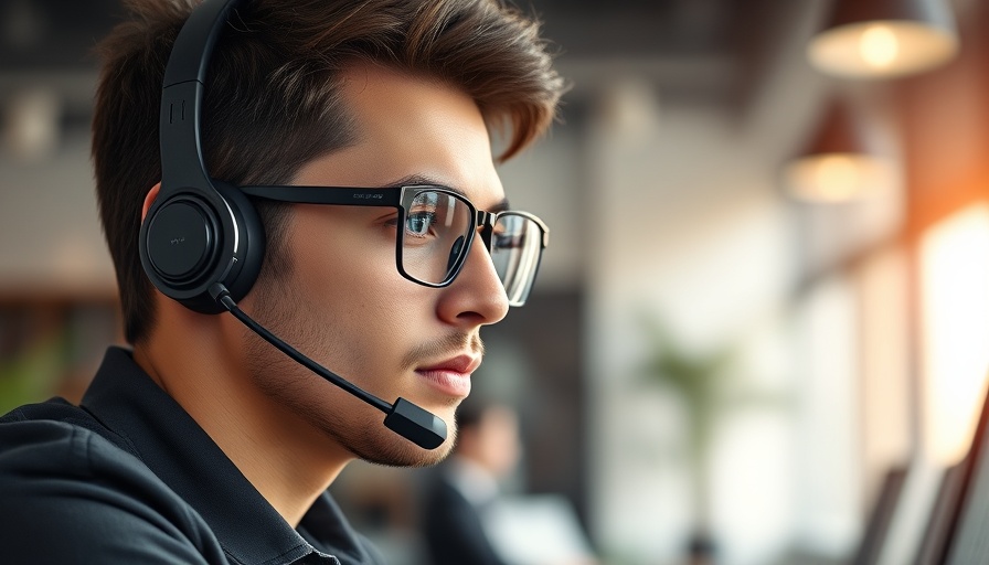 Young man with headset exemplifying hiring a virtual assistant.