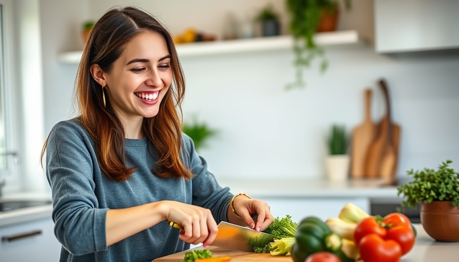 Young woman preparing high-protein snack recipes in a bright kitchen.