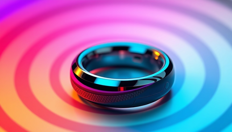Sleek modern smart ring on vibrant gradient background; best smart rings 2025.