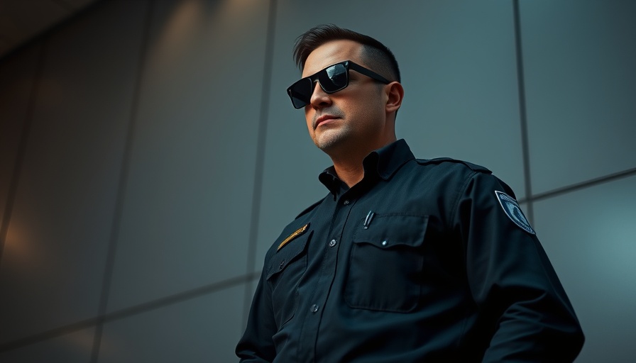 Security guard representing iCloud data protection in low-light setting