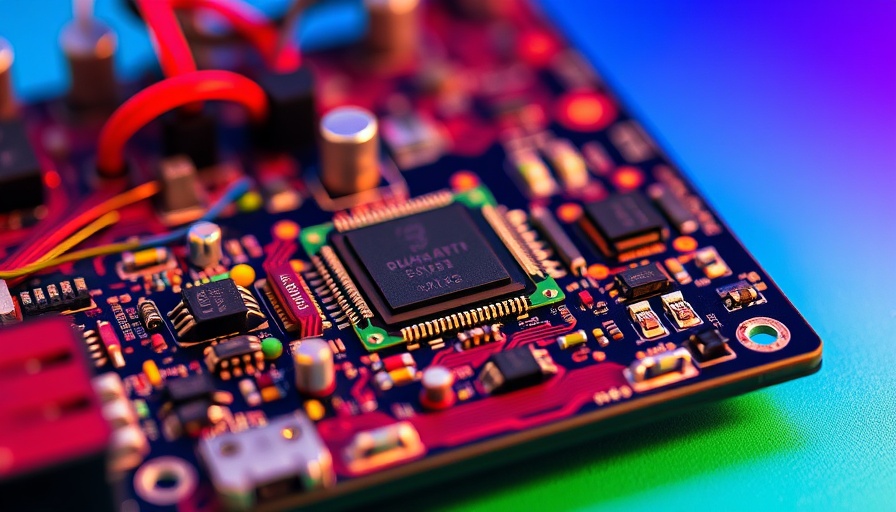 Close-up of open source quantum sensor circuit board.