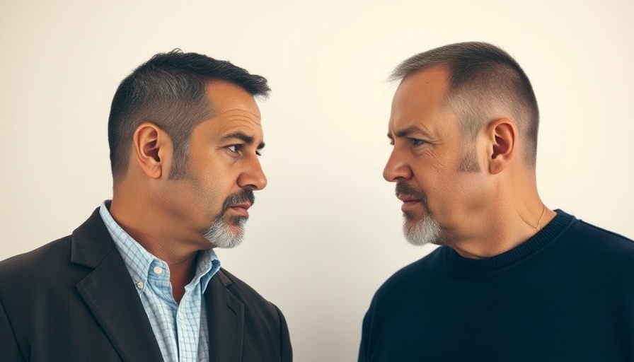Two leaders face each other with serious expressions.