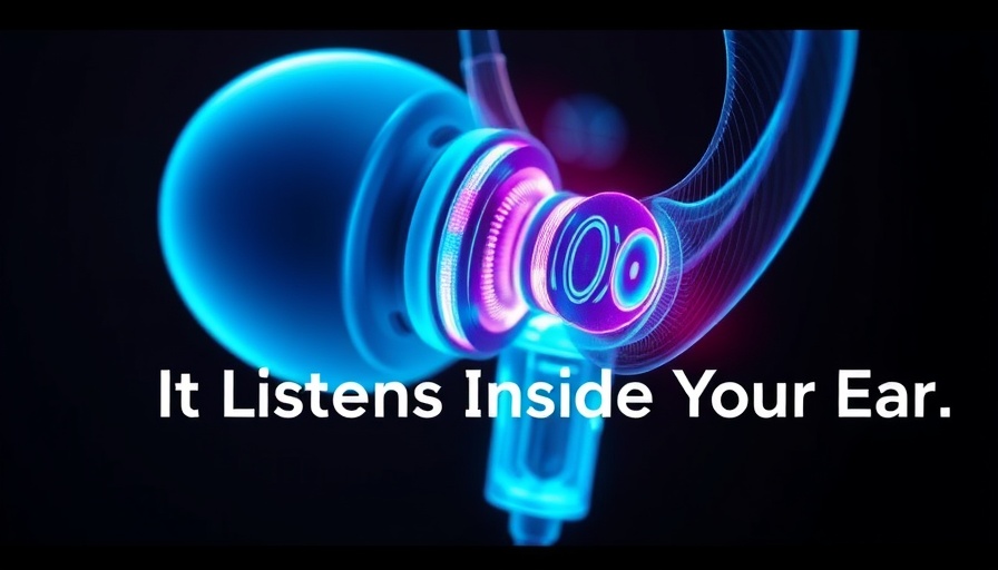 Colorful X-ray of an earbud mic highlighting how Apple AirPods work.