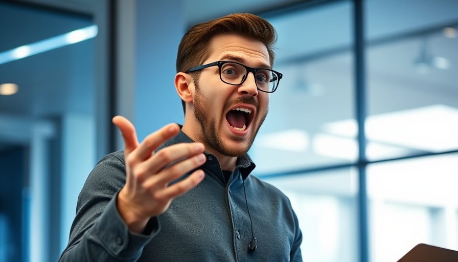 Excited man presenting at Google Pixel event in modern studio.