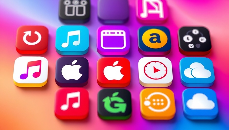 Various Apple services icons in a colorful display, highlighting the Apple One bundle for families.