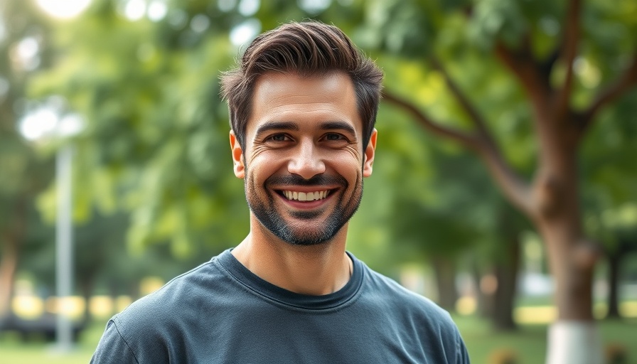 Smiling man outdoors highlighting lack of diversity in tech.
