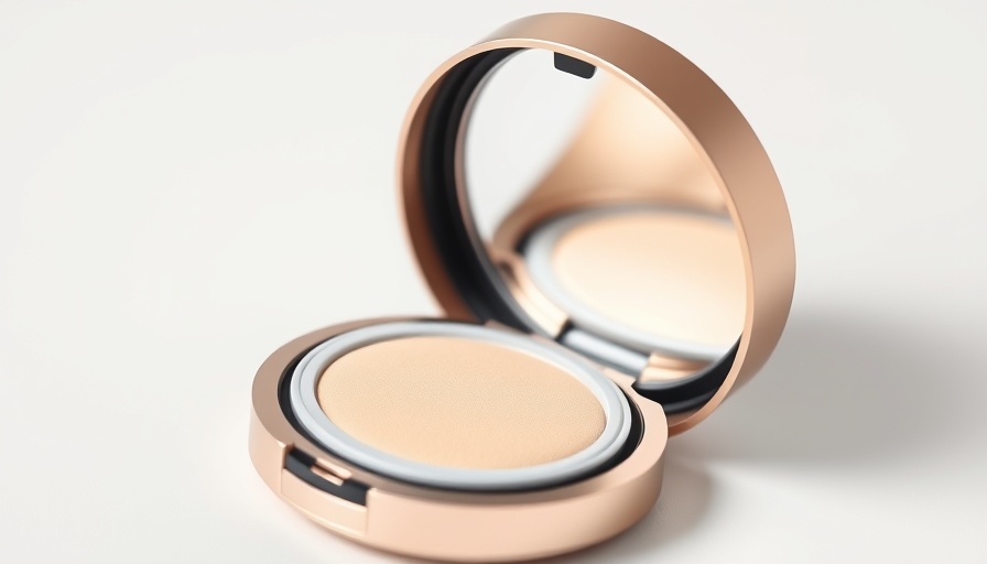 Sculpted by Aimee Cream Cushion Foundation compact open, showcasing the product.