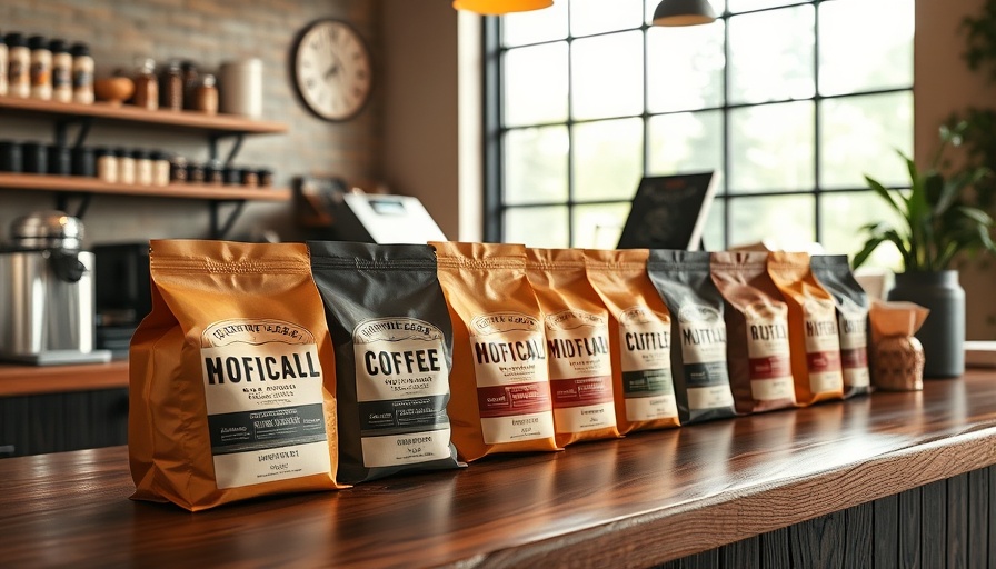 Artisan coffee packaging on display at the best specialty coffee shops near me.