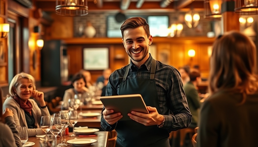 Aspiration-Readiness Gap in Luxury Dining: Smiling waiter helping guests.