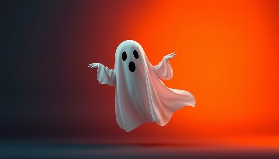 Minimalistic social media header design featuring a playful ghostly figure.