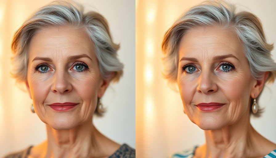 Before and after makeup tips for women over 40, featuring a mature woman.