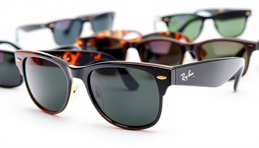 Ray-Ban Wayfarer models with prices and retailers displayed.