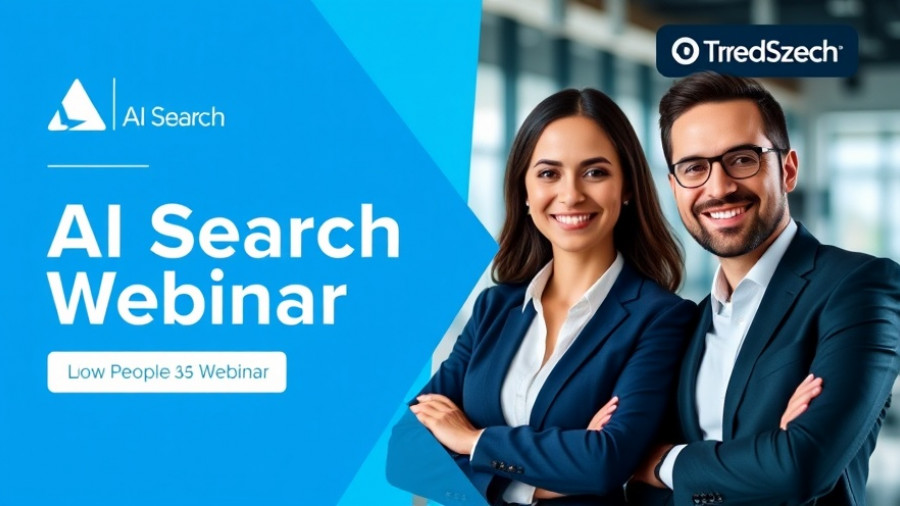 AI Search Strategy webinar promotional graphic with professionals.