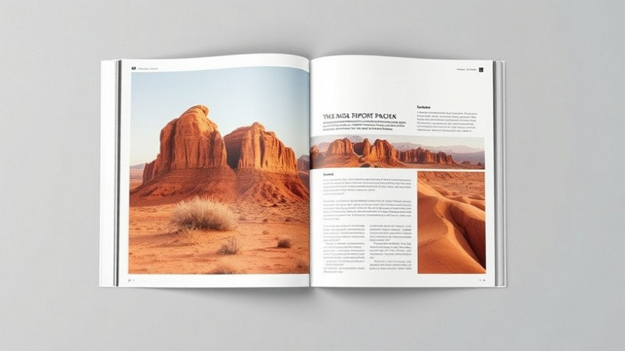 Modern magazine layout with desert theme for Social Media Header Design.