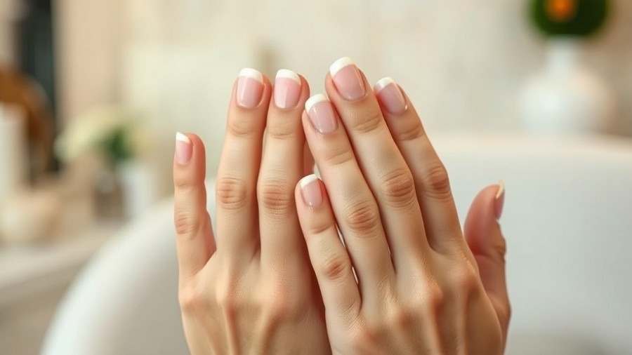 Russian manicure for mature women with elegant French tips.